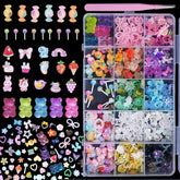 Tatiwoo butterflys and flowers charms add intricate color for stylish nail art