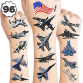 Tatuajes temporales Jet de 96 piezas para fiestas infantiles coloridas