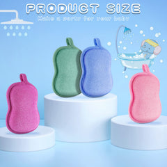Tatuo baby bath sponge green—cotton bath loofah offering comfortable touch for toddlers during baths.