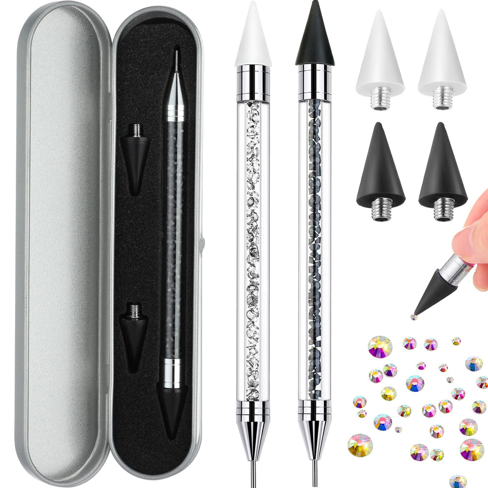 Tatuo rhinestone picker dotting pen in black and white for precise rhinestone placement.
