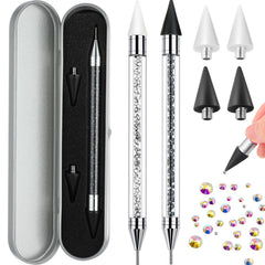 Tatuo rhinestone picker dotting pen in black and white for precise rhinestone placement.