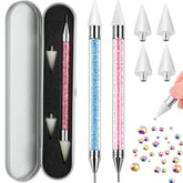 Tatuo rhinestone picker pen dual-ended with wax tip for precise placement.