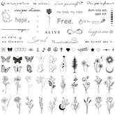 TATUWST inspirational quotes tattoo sheets for daily motivation and style.