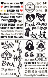Tavens BBC Queen of Spades tattoo sheet 15x21cm for quick, removable body art.