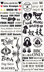 Tavens BBC Queen of Spades tattoo sheet 15x21cm for quick, removable body art.