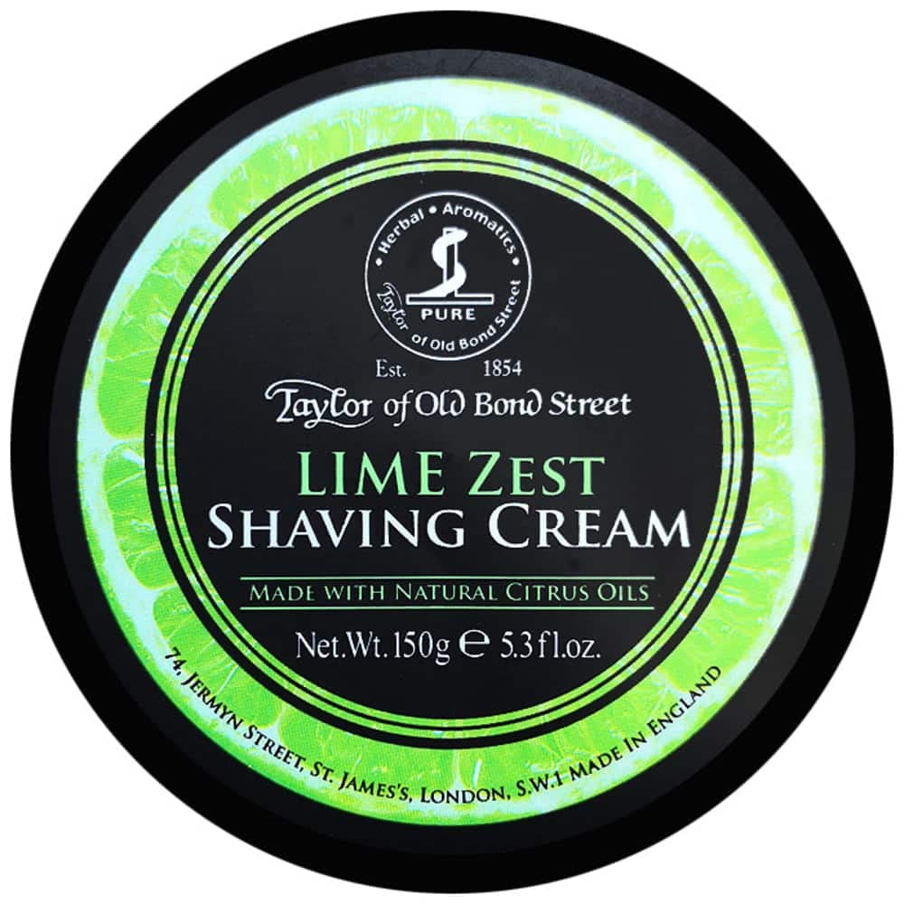 Taylor of Old Bond Street Lime Zest shaving cream bowl delivers rich lather for a close, comfortable shave.