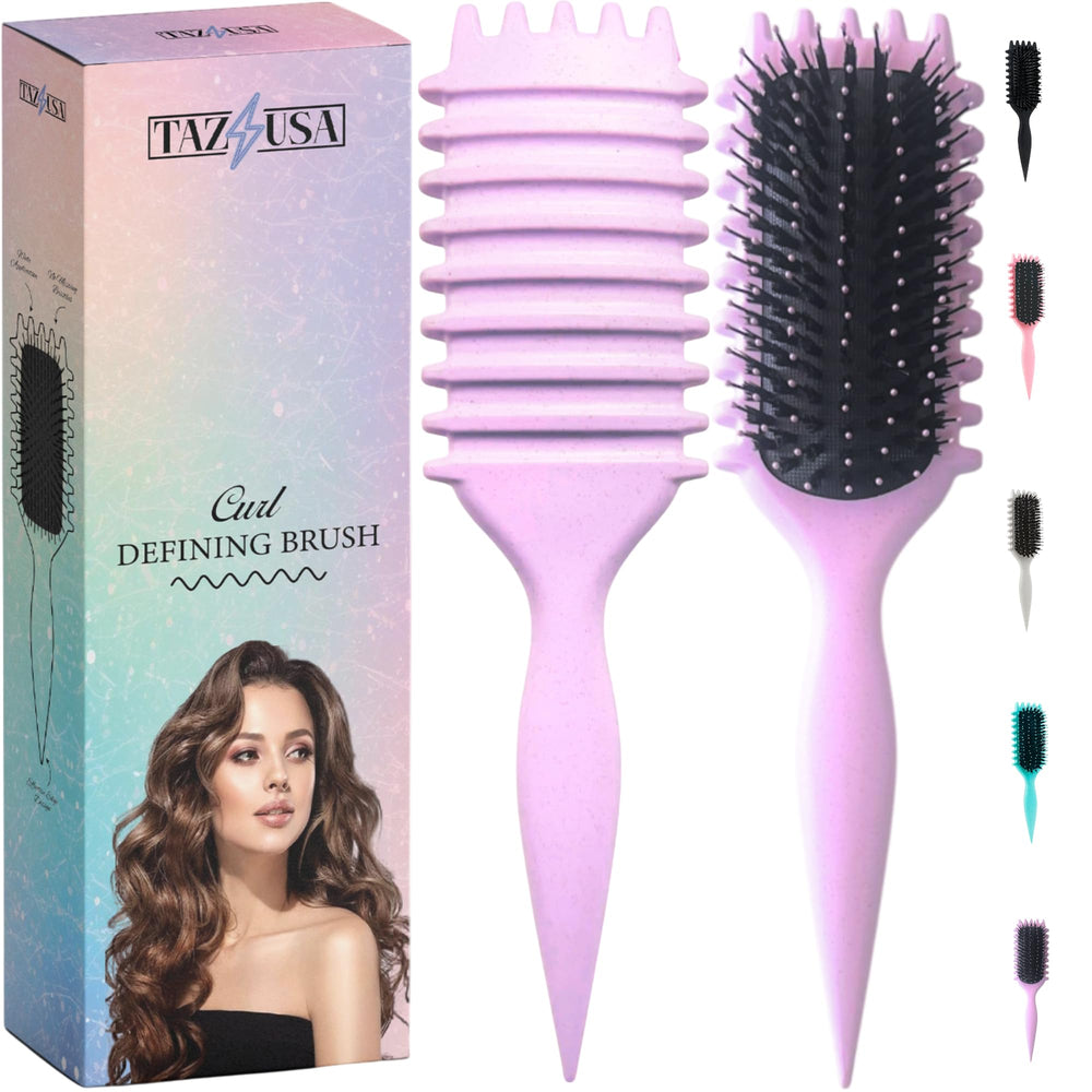 TAZ USA Curl Defining Brush full view for versatile curl styling and detangling.