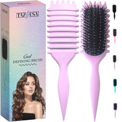 TAZ USA Curl Defining Brush full view for versatile curl styling and detangling.