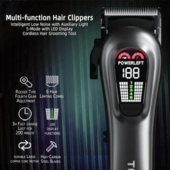 TCMKY hair clippers LED display highlights remaining power for precise grooming sessions