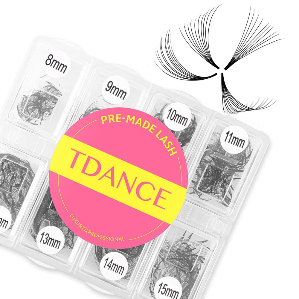 TDANCE 600 lash-fans box closeup for quick-volume application.