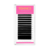TDANCE matte black lash extensions with curl variants for customizable eye shaping