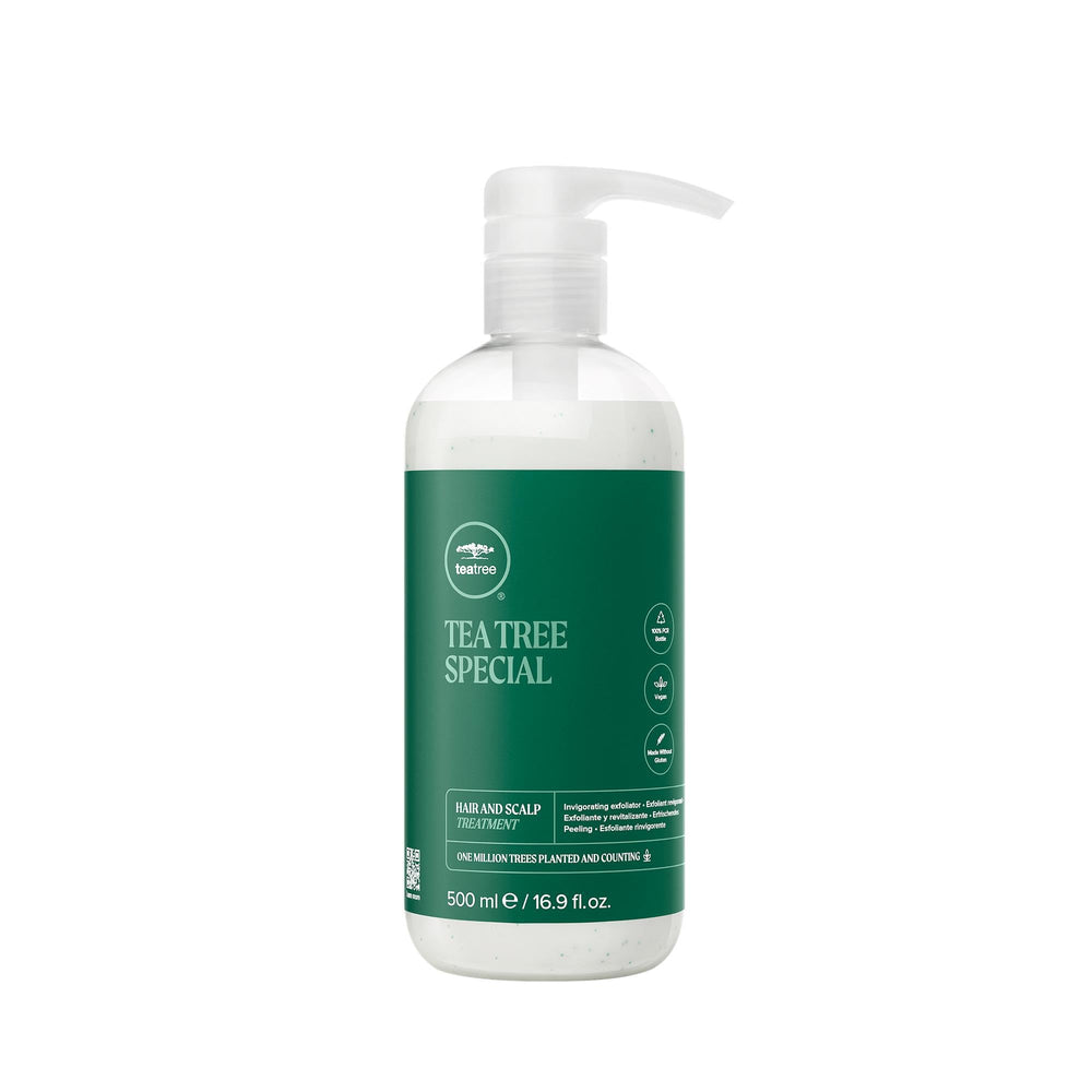 Tea Tree Hair and Scalp Treatment jar closeup showing rich hydration for all hair types.