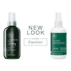 Tea Tree Lavender Mint Leave-In Spray used on coarse dry hair for moisture and manageability.