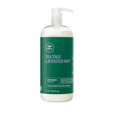 Tea Tree Lavender Mint Moisturizing Shampoo bottle demonstrates hydrating formula for dry, coarse hair.