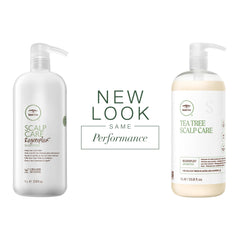 Tea Tree Scalp Care Regeniplex Shampoo pour demonstrates easy dispensing for cleansing.
