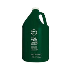 Tea Tree Special Shampoo pouring shot—refreshing luster and cooling fragrance experience