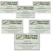 Tea Tree Therapy vegetable base bar soap with eucalyptus closeup showing natural oils for gentle cleansing