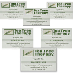 Tea Tree Therapy vegetable base bar soap with eucalyptus closeup showing natural oils for gentle cleansing