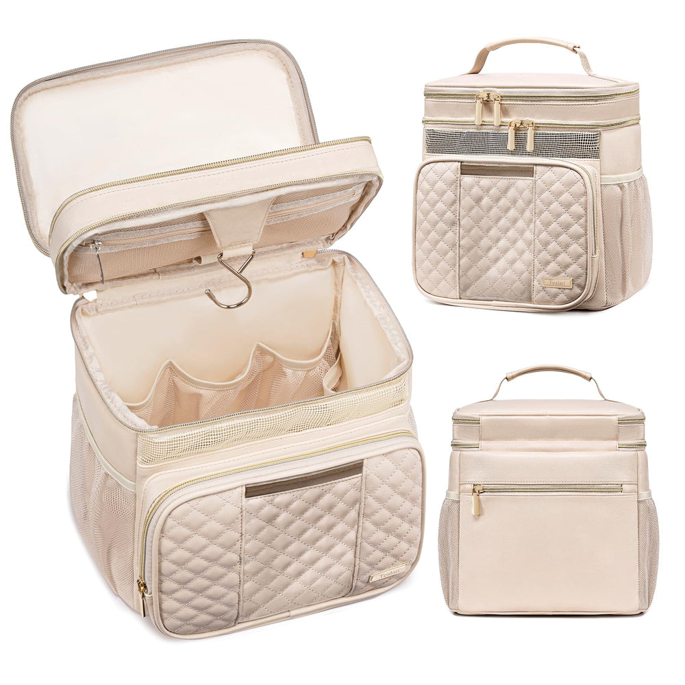 Tealari large leather toiletry bag for dorms shows premium durability for campus travel.