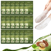 TEAWOO foot mask packaging highlights natural moisturizers for at-home care.