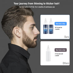 TecFlox nozzle applying minoxidil to thinning areas on the scalp