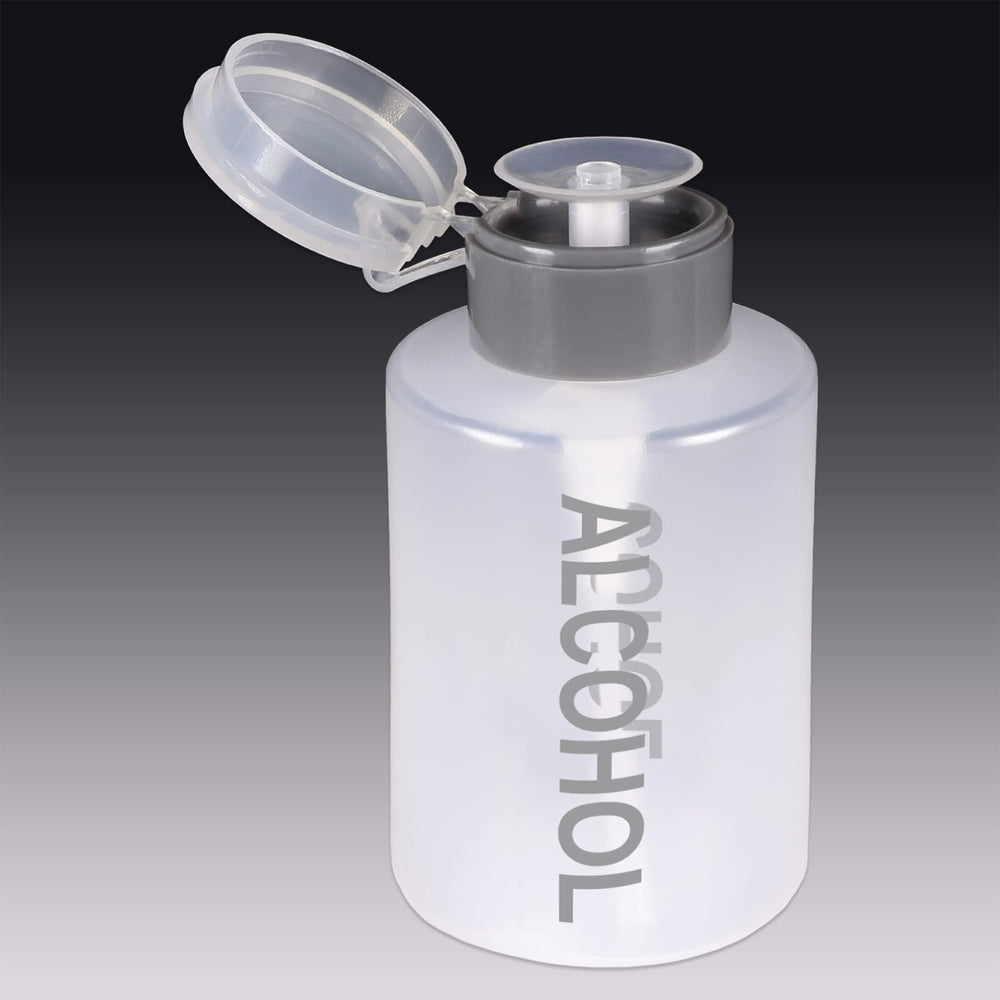 Tech-Med dispensador liquidos, botella clara 9 oz, fácil dosificar para uñas y limpieza