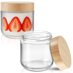 Tecohouse 12oz glass jar with lid shown for portion-controlled breakfasts