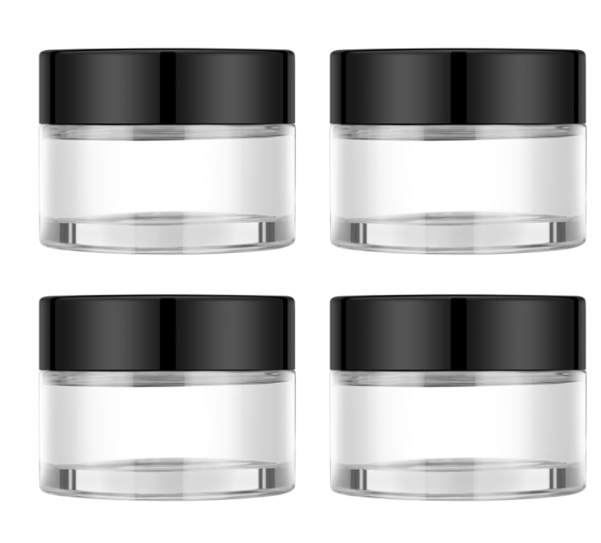 Tecohouse 4-pack 1oz glass containers with lids, travel-friendly storage