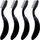 TecUnite folding eyelash comb black closed for compact travel storage.