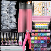 Teenitor acrylic fake nails kit overview showcasing all tools and supplies for creativity.