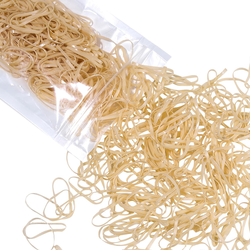 Teenitor beige hair tie pack shows 300 elastic bands for versatile styling