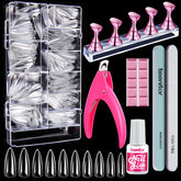 Teenitor clear nail tips full cover long stiletto for durable acrylic extensions