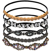 Teenitor elastic beaded headbands set in multiple styles for everyday glamour.