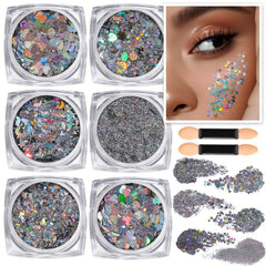 Teenitor face glitter stars silver for radiant makeup sparkle at festivals