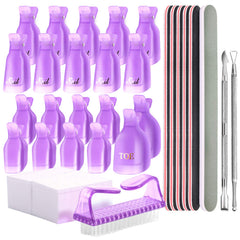 Teenitor gel nail remover kit purple overview demonstrates a home salon ready setup for easy removal