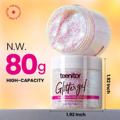 Teenitor hair glitter gel styling on bangs with shimmering texture