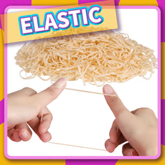 Teenitor beige hair tie stretch test shows strong elasticity and durability