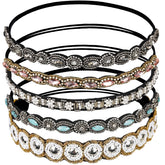 Teenitor rhinestone-beads front-view hairband adds subtle glamour to daily outfits.