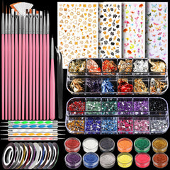 Teenitor nail art brush set enables precise lines for professional-looking nail designs.