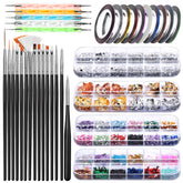 Teenitor Nail Art Kit with 15 brushes for versatile, at-home nail designs