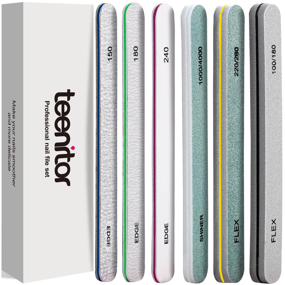 Teenitor nail file buffer straight-shape offers precise shaping for natural nails