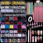 Teenitor nail kit charms and gems box close up for DIY nail art inspiration