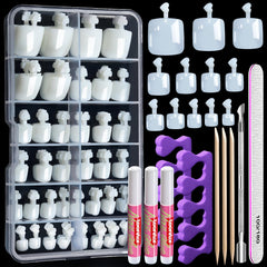 Teenitor natural toe nail tips package for easy at-home manicures and instant toe nail cover.