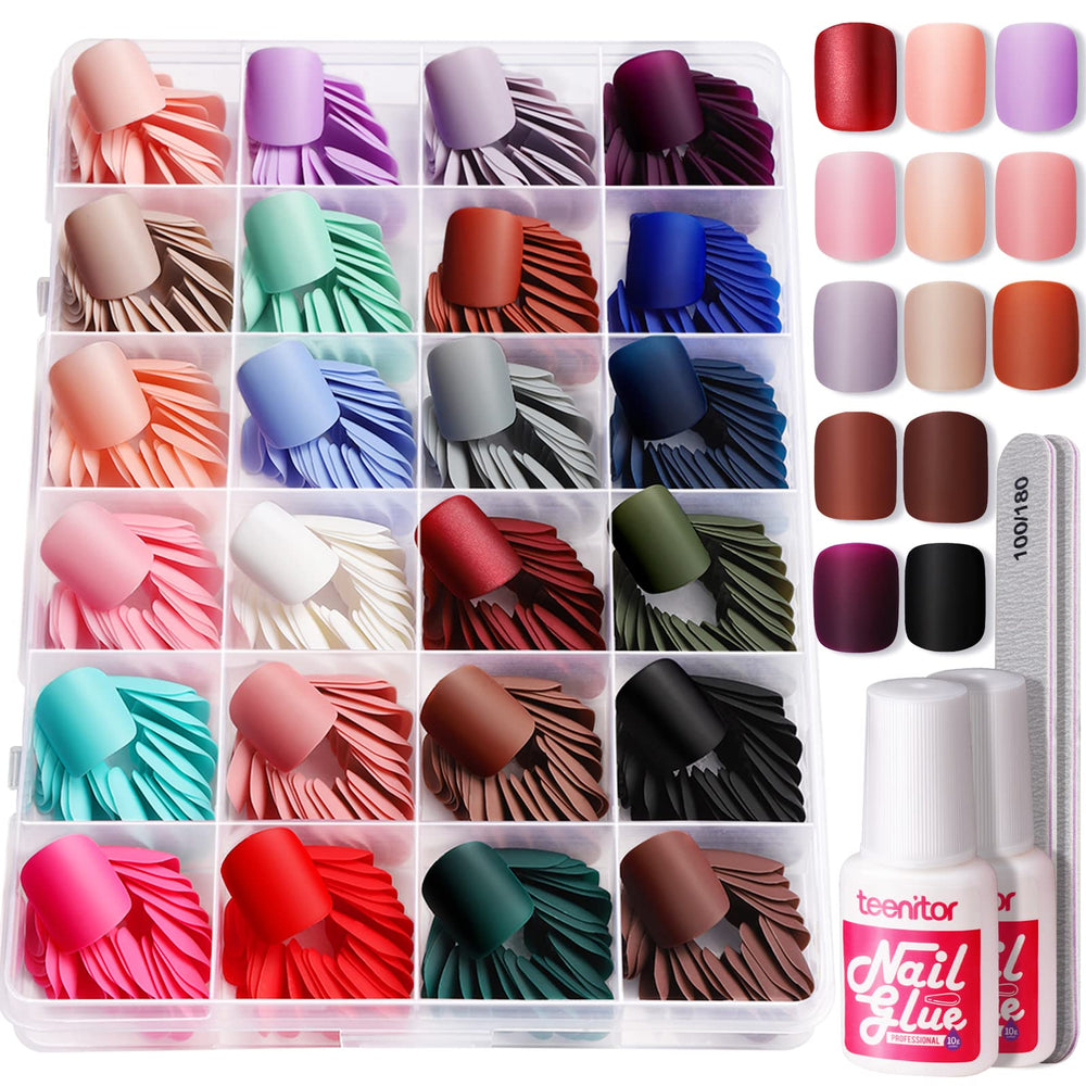 Teenitor press-on nails short packaging for quick manicures.