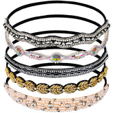 Teenitor rhinestone-beaded headband set close-up showing sparkling embellishments for party-ready styling