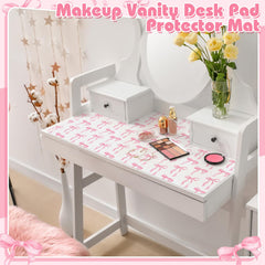 Teenyyou Coquette Bow makeup mat dual color side for flexible vanity aesthetics