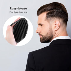 TEESSUE palm comb massager provides soothing scalp stimulation during daily routines.