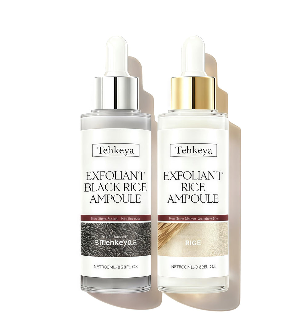Tehkeya Peel Shot Glow Rice Ampoule white bottle glows for brightening radiance.