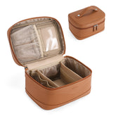 Telena large makeup bag main compartment keeps full-size cosmetics organized on the go.