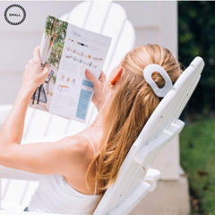 Teleties Coconut White flat clip shown for all hair types in everyday use.
